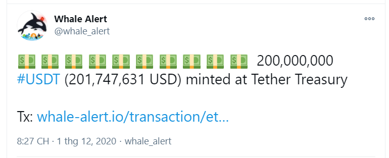 tether in 200 triệu usdt