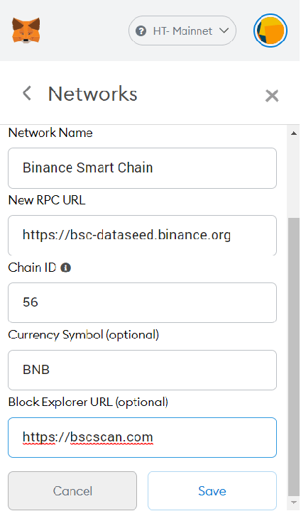 tích hợp binance smart chain vào metamask