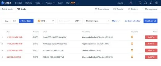 P2P Trading section