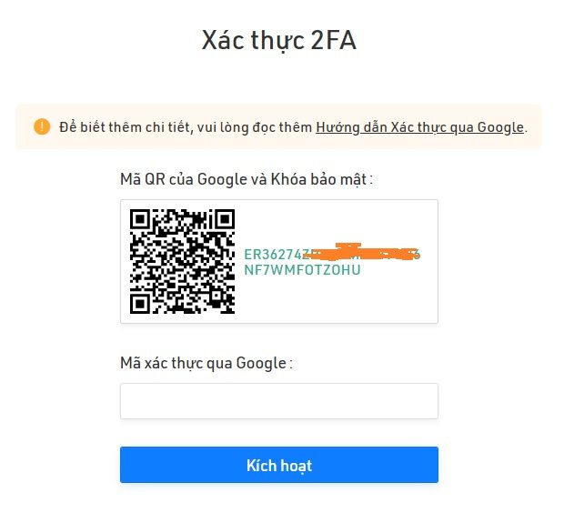 mã xác thực google