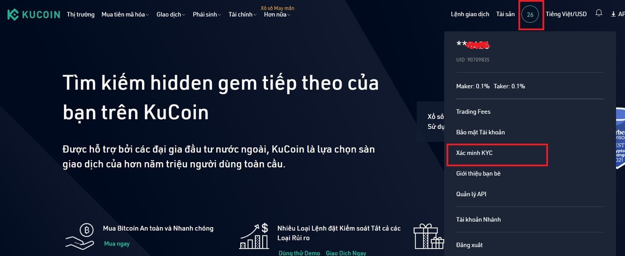 xác minh kucoin