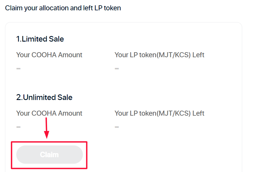 mojitoswap launchpad claim token