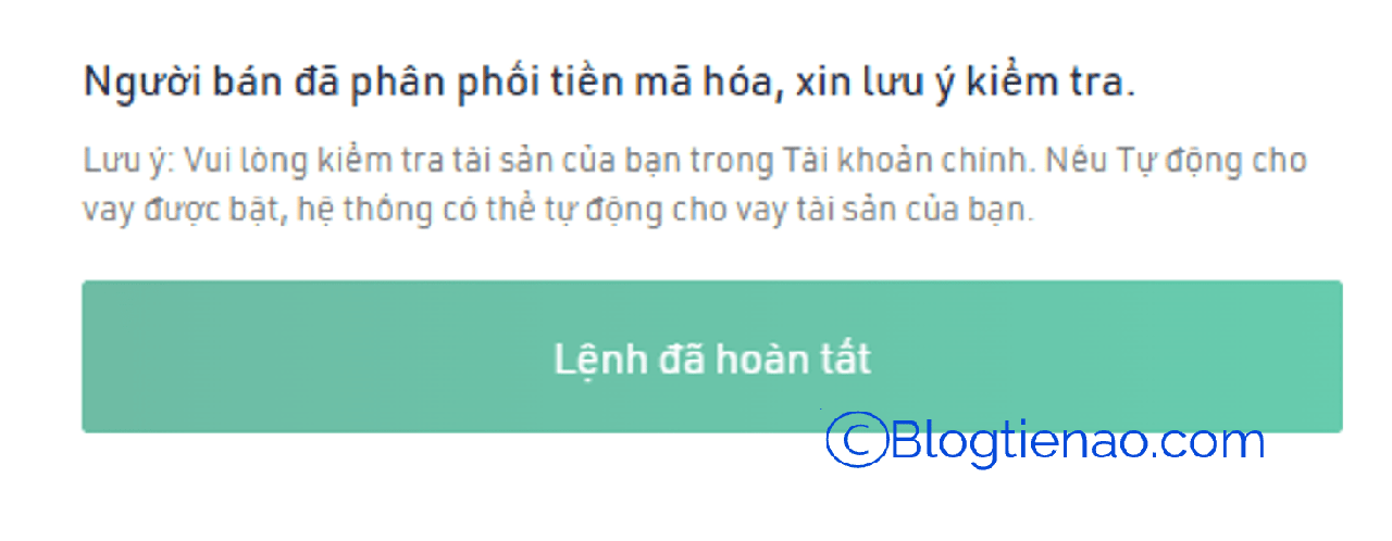 thanh toán kucoin p2p thành công