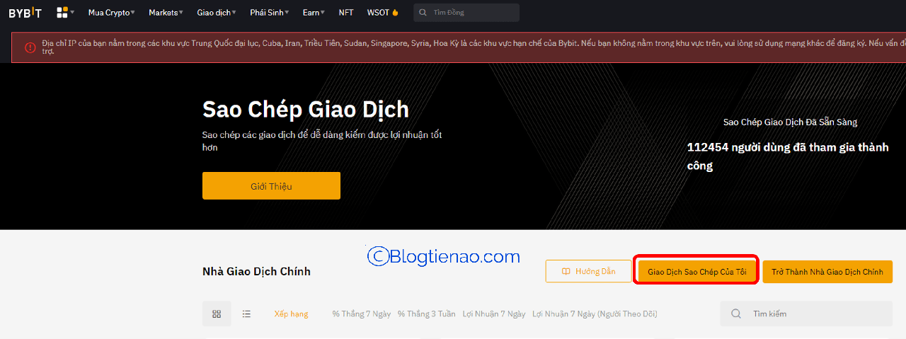 copy trade bybit giao dịch sao chép của tôi