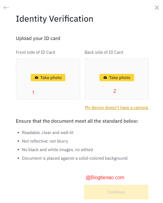 upload binance id card