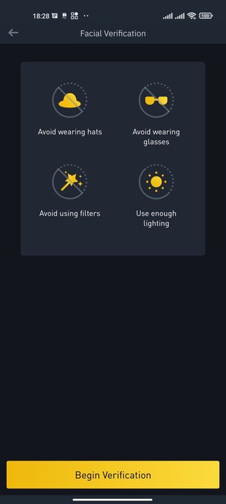 xác minh khuôn mặt binance
