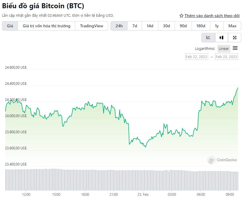 biểu đồ giá btc