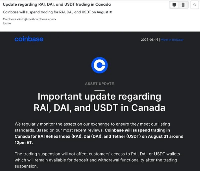 rai dai usdt canada