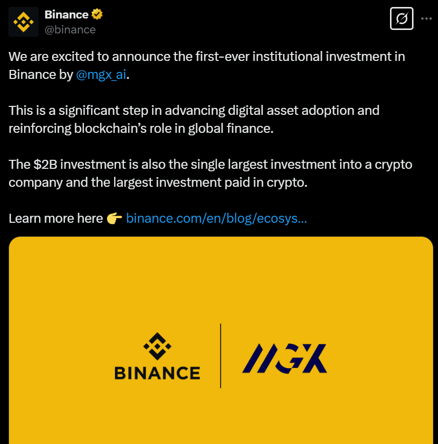 Nguồn: Binance