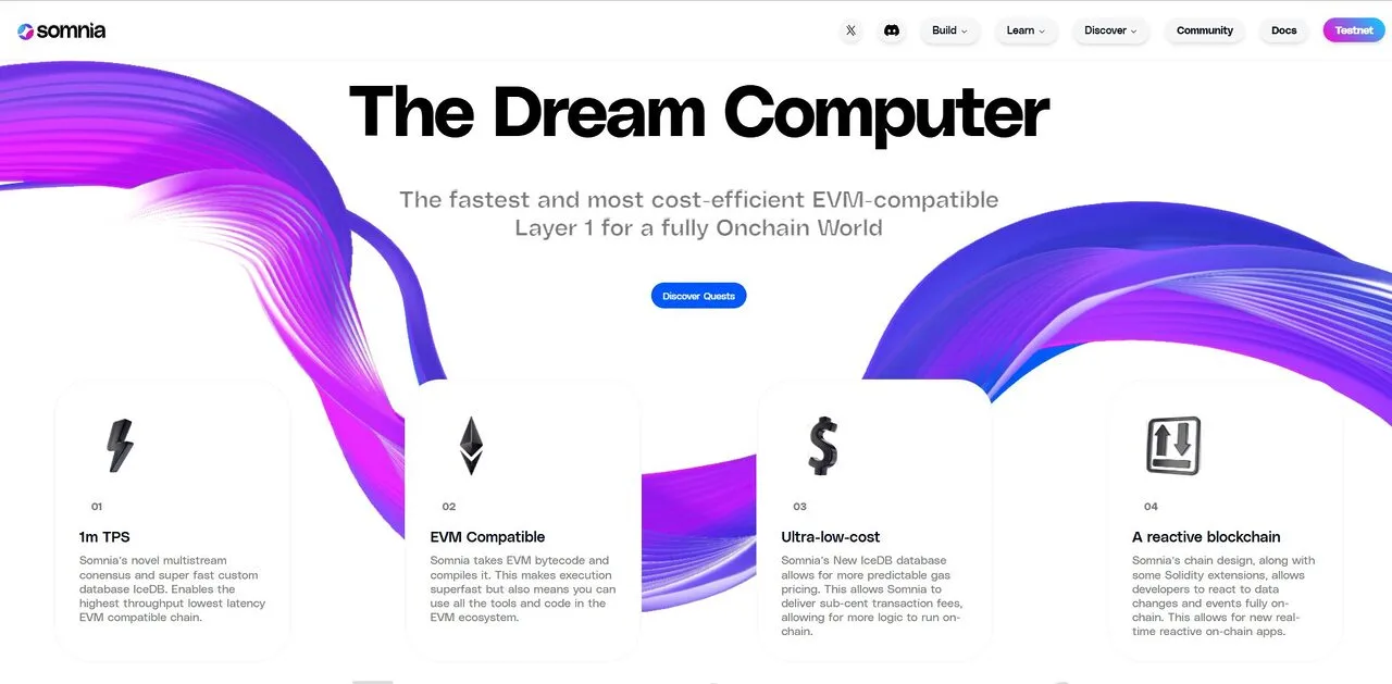 trang chủ của Somnia