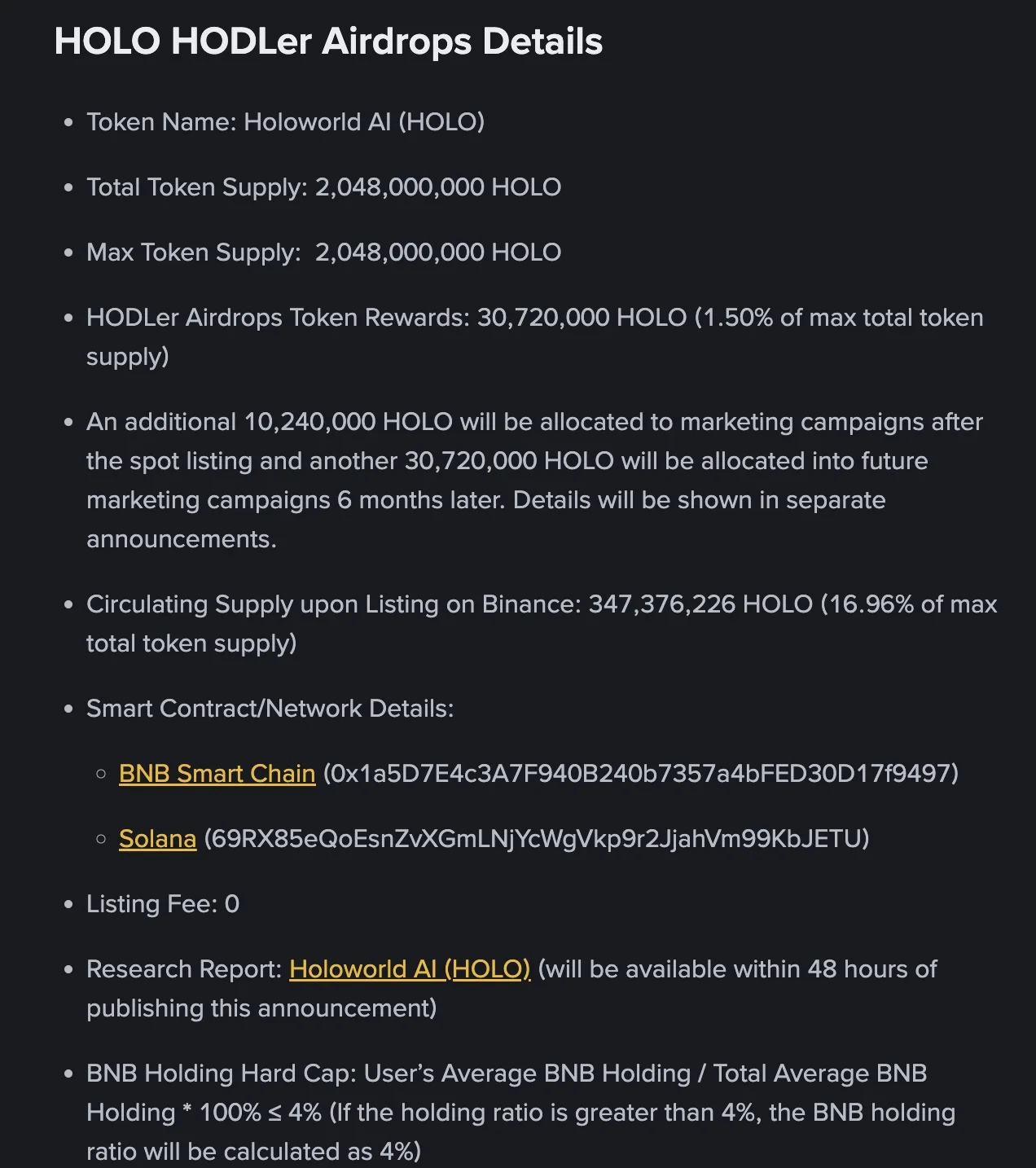 Holoworld AI (HOLO) – dự án thứ 38 lên Binance HODLer Airdrop