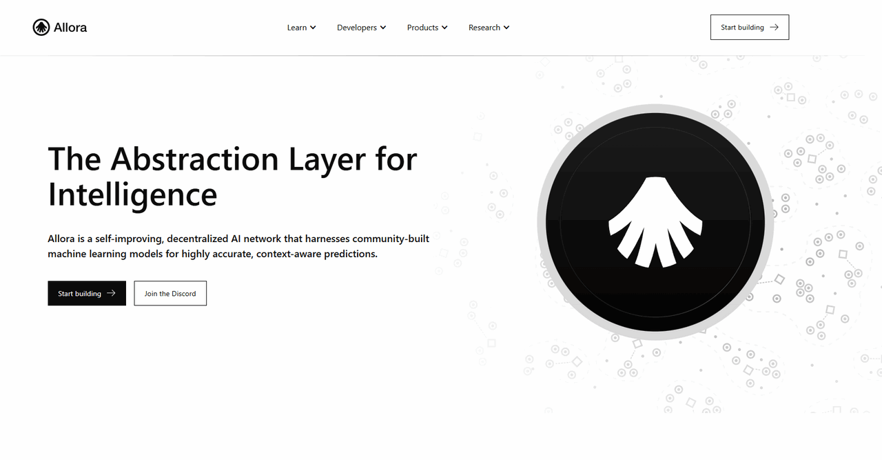 Trang chủ của Allora